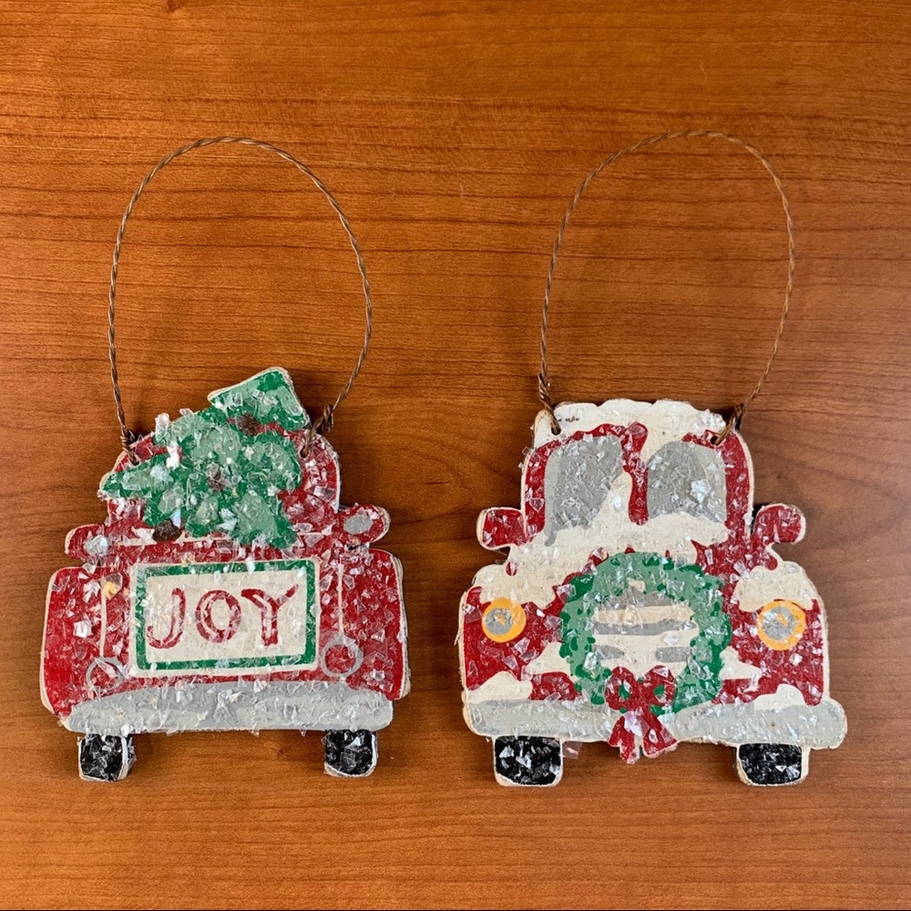 Red Truck Christmas Tree Ornament Set